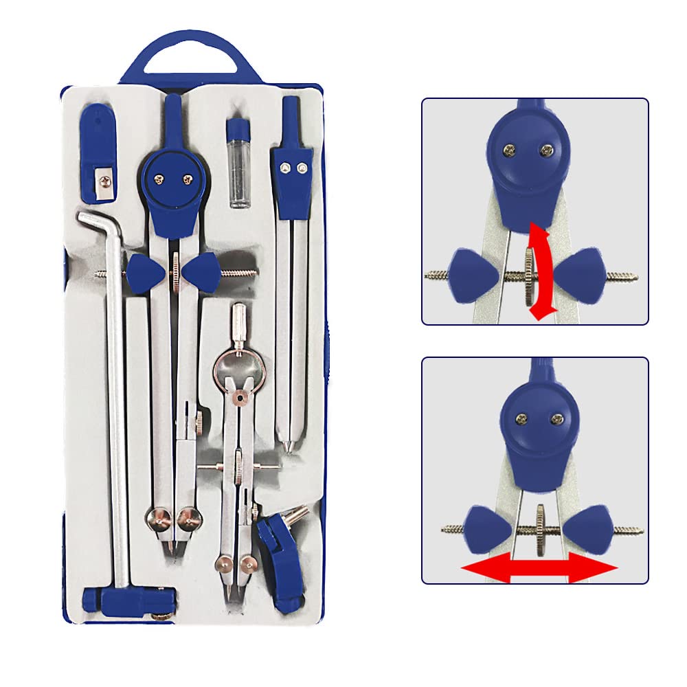 Mathe-Zirkel Aus Metall – 3er Set In Rosa, Blau, Grün – Mit Ersatzminen Für Schule & Büro