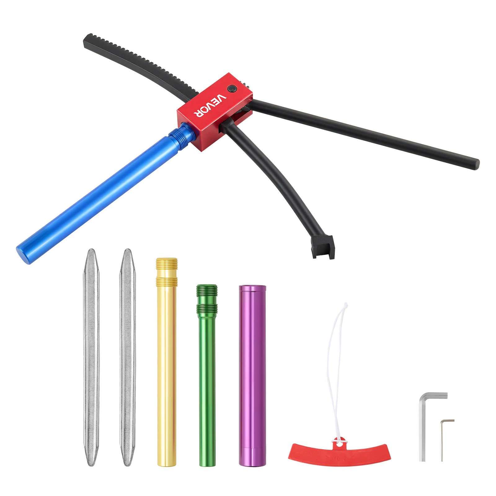 VEVOR Outils de Changement de Pneus pour Motos Tout-Terrain, Démonte Pneu Manuel avec Adaptateurs d'Axe 15-25 mm, 2 Leviers à Pneumatique et Clés, Compatible avec Roues 406-533 mm Motocross Enduro