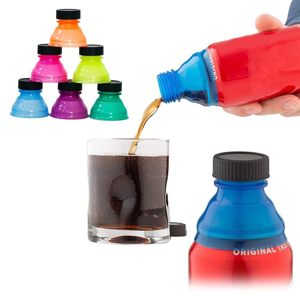 6 PCS Can Cover Reusable Clear Soda Can Lids for Drinks, Anti-dust Can Cap, Flexible Durable Juice Soda Drink Bottle Cap for Keep Fresh, Random Color