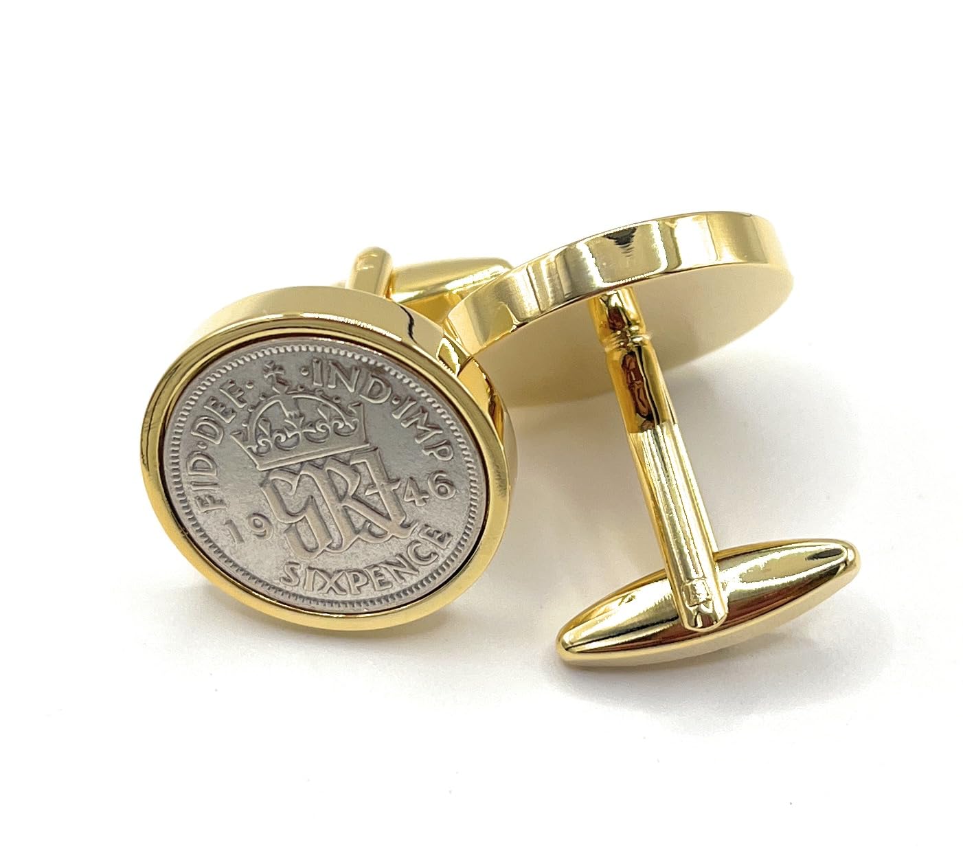 Premium 1946 Lucky sixpence cufflinks for a 79th Birthday cufflinks HT Gld