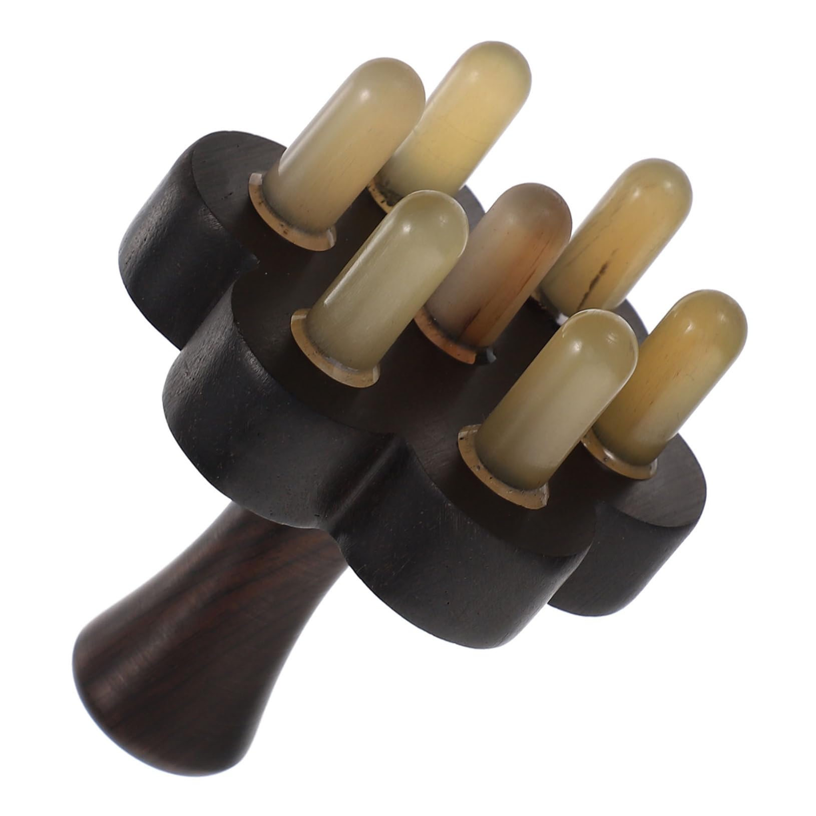 Peine de Masaje de Madera para Cabelludo, Antiestático, 7 Cabezas de Masaje, Adecuado para Relajación y Cuidado del Cabello