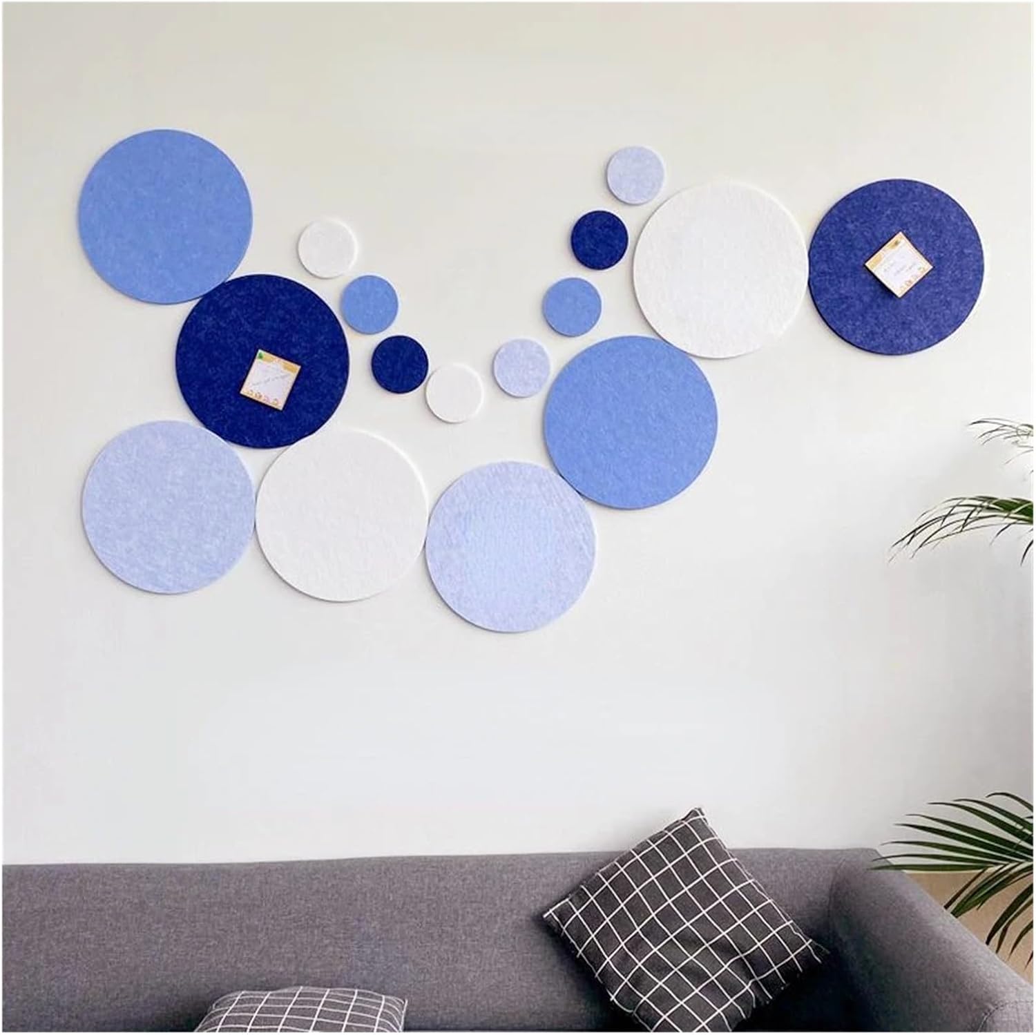 Circular Felt Cork Board Office Household Wall Stickers Sets Decoration Photos Message Bulletin Show(Color-05)