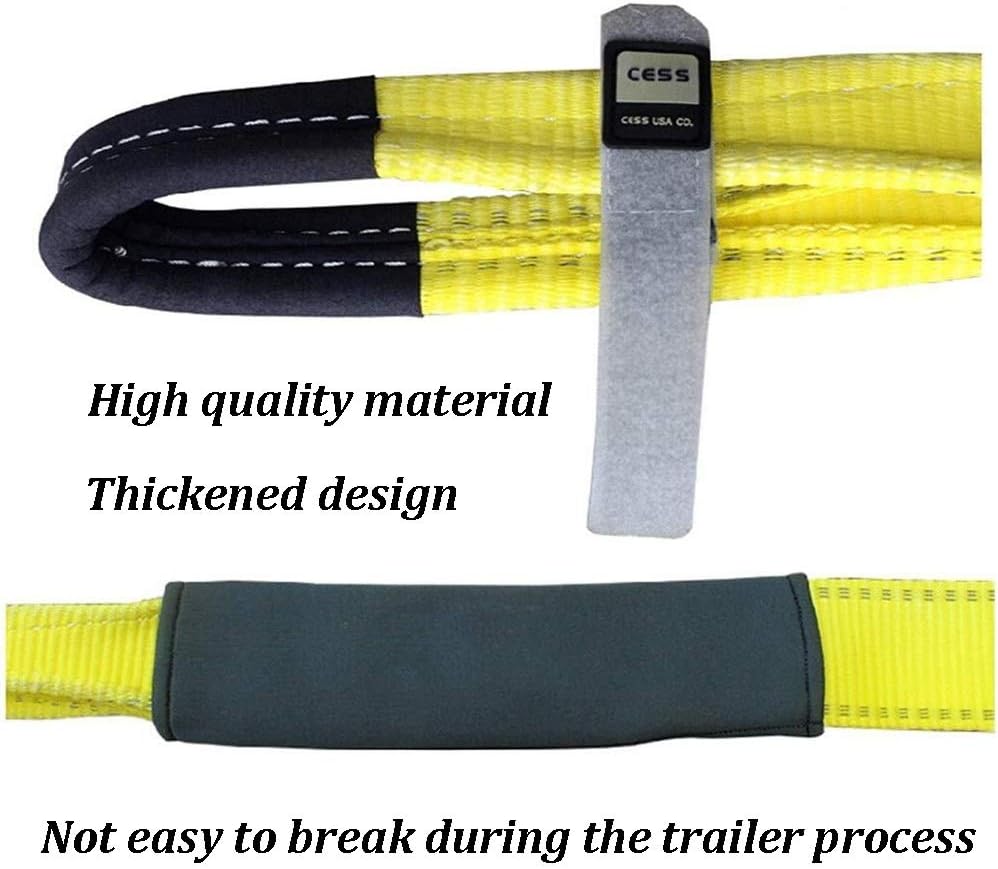 Tow Rope 6m X 5cm, Heavy Duty Lab Tested 5T(11,000 Lbs) Towing Strap with Reinforced Loop Ends, Car Recovery Tow Rope Kits with 2 Safety Hooks and Storage(6M-5T)