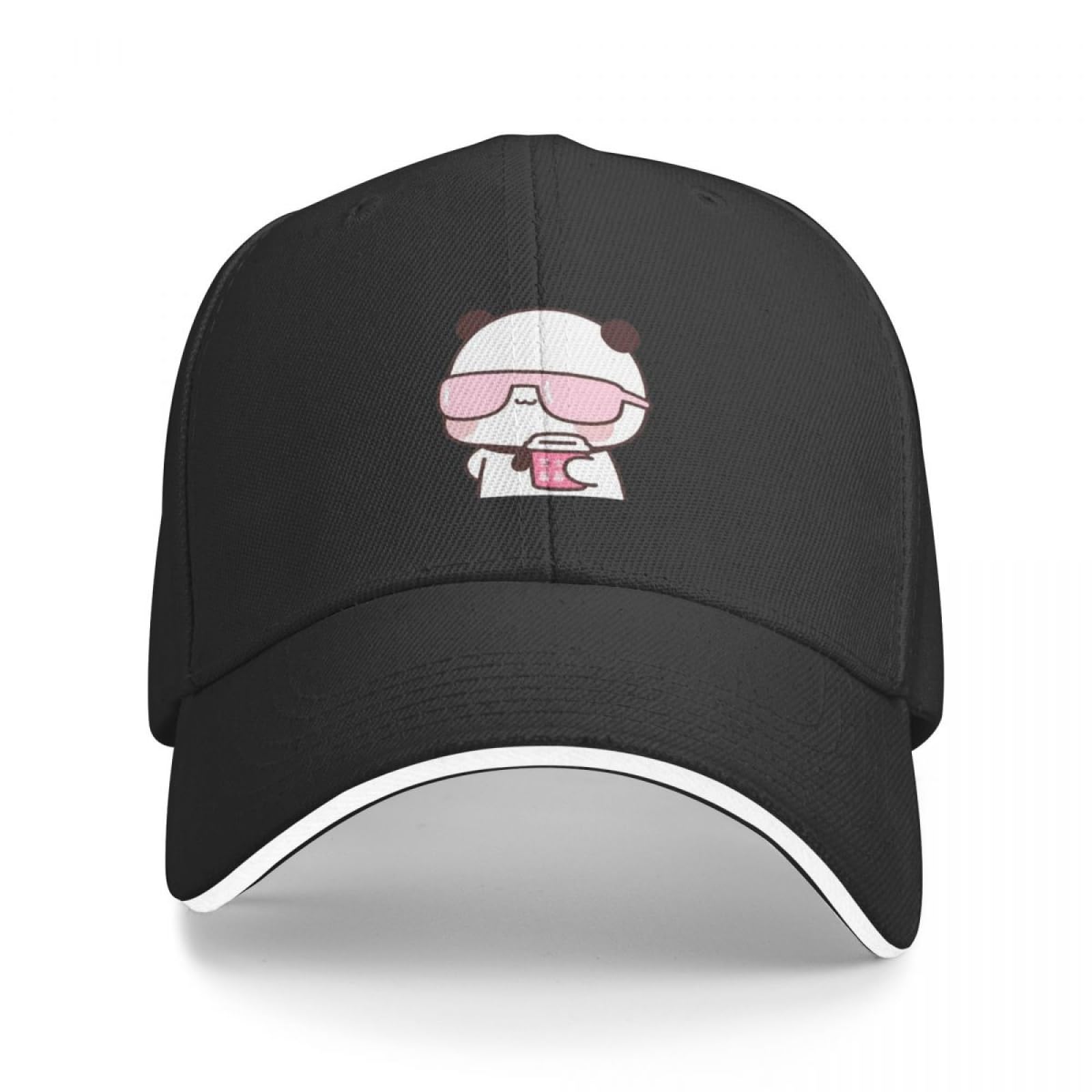 CIZIEOE Baseball Cap Cute Bubu is Watching Movie with Dudu Tea Hat Horse Hat Beach Black