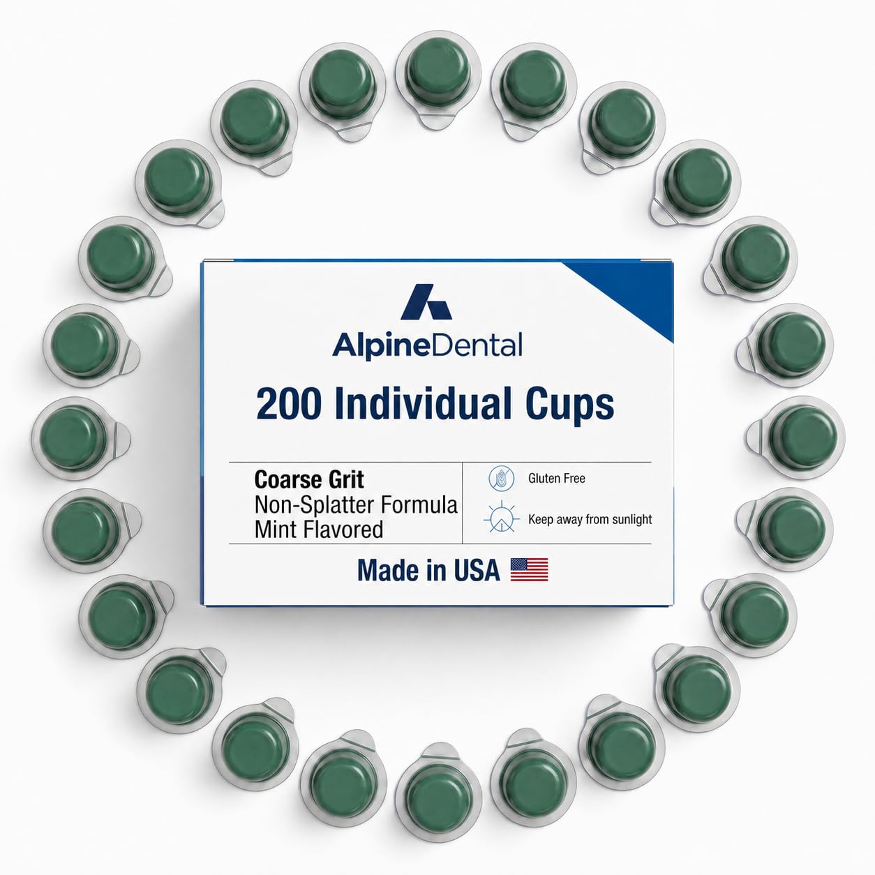 Alpine Blanc Tooth Polish Cups, Mint Flavored – Professional Teeth Polishing Paste for a Smooth, Fresh Dental-Clean Feel – 200 Count