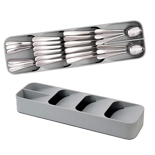 XML Spoon Tray Stand | Spoon Organiser | knives, forks and spoons | Plastic Compact Cutlery Organizer Racks & Holders | Kitchen Knife Fork Spoon Tray Storage Holder | Cutlery Tray | Drawer Tray Dish Rack at Rs. 199