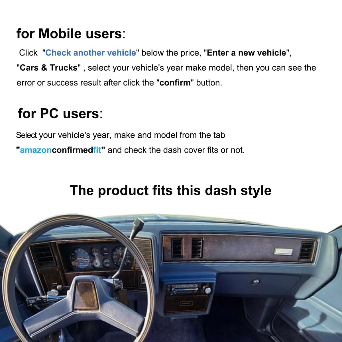 Amazon | Fcovergurus ダッシュカバーマット カスタムフィット 1981