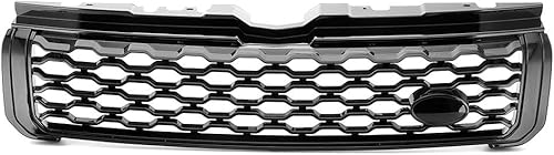 Miniatura 4 de MotorFansClub Parrilla delantera apta para Land Rover Range Rover Evoque 2012 2013 2014 2015 2016 2017 2018 2019 Parachoques delantero superior