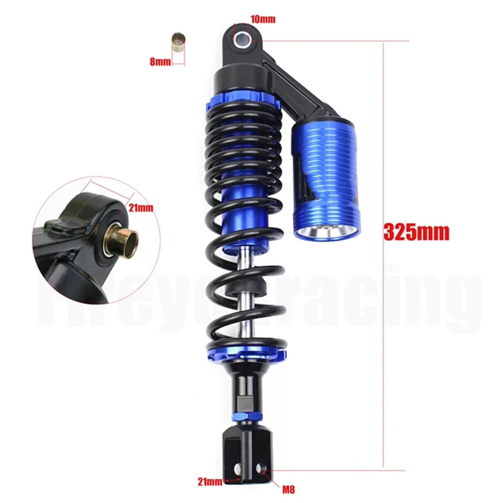 Amortyzator sprężynowy Uniwersalny motocyklowy hydrauliczny amortyzator gazowy tylne zawieszenie pasuje do Yamaha Moto Scooter ATV BWS MAX Aerox(Red)