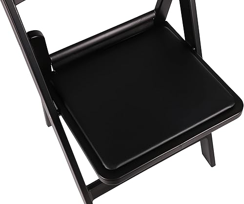 Miniatura 8 de BTEXPERT Juego de 4 sillas plegables de resina, asiento acolchado de vinilo para interiores y exteriores, juego ligero para el hogar, eventos,