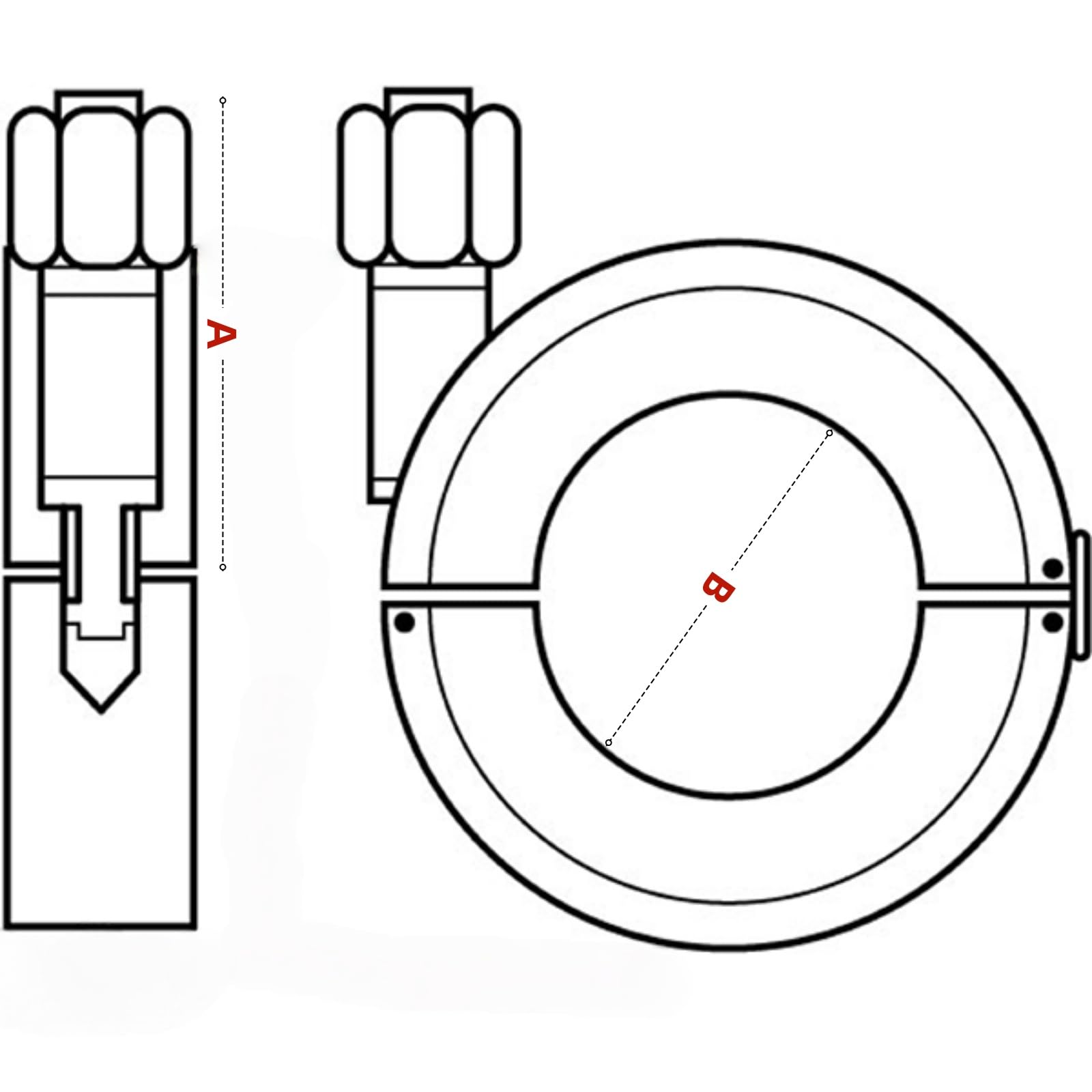 Abrazadera de bloqueo de alta tensión con brida KF16, abrazadera de vacío resistente 304SS for uso de calor y alto Torque, 1 ud.(KF-16)