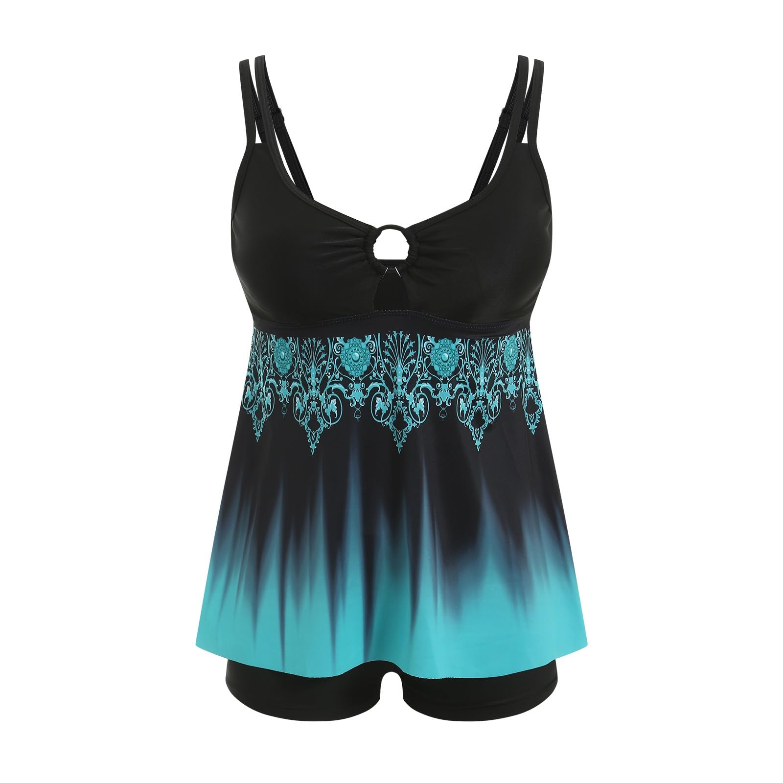 Tankini de Mujer con Control Abdomen y Shorts Dos Piezas Traje Baño Verano