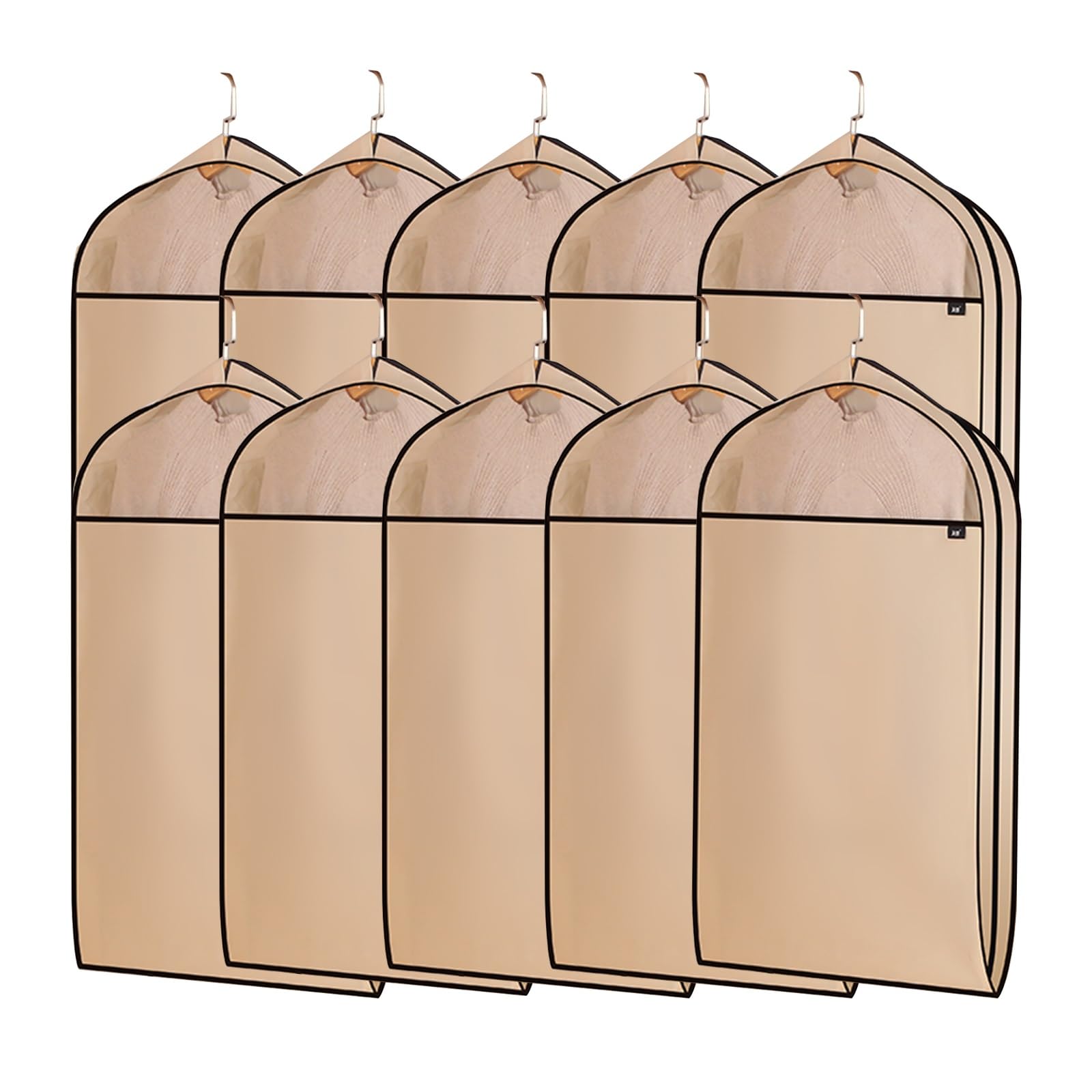 Fundas para Ropa, Fundas para Guardar Ropa, Portatrajes Hombre Viaje Transparentes para Colgar Ropa, 10 Paquetes(Yellow,60 * 11 * 90cm/24 * 4 * 35in)