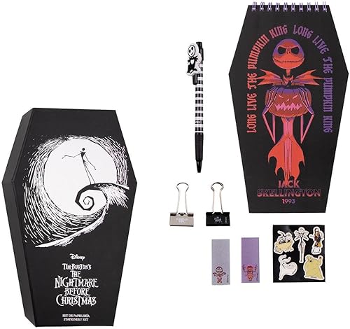 CERDÁ LIFES LITTLE MOMENTS Juego de papelería Nightmare Before Christmas - Incluye cuaderno, bolígrafo, calcomanías, notas y pinzas, accesorios de disponible en Yaxa Guatemala