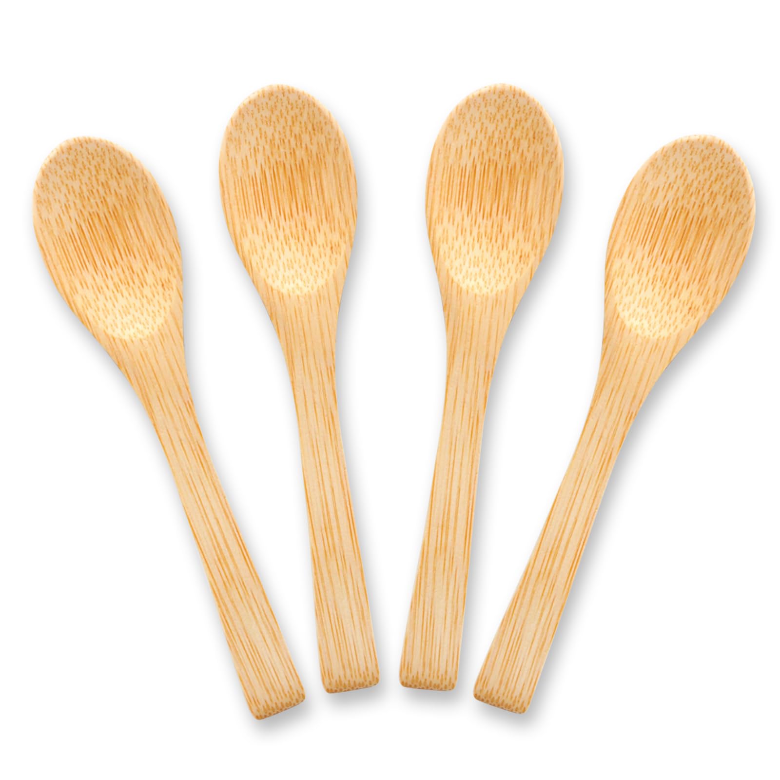 Bambus-Honiglöffel, 11,9 cm, wiederverwendbar, umweltfreundlich, Mini-Löffel für Tee, Kaffee und Küche, 4 Stück