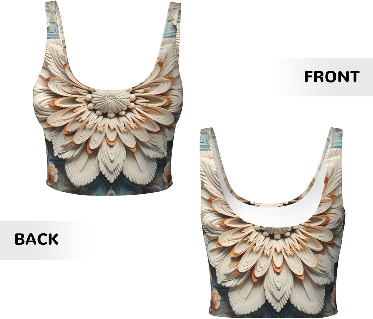 Shellac Printed Women's Sports Vest, Suitable for Yoga, Pilates and Fitness Training -