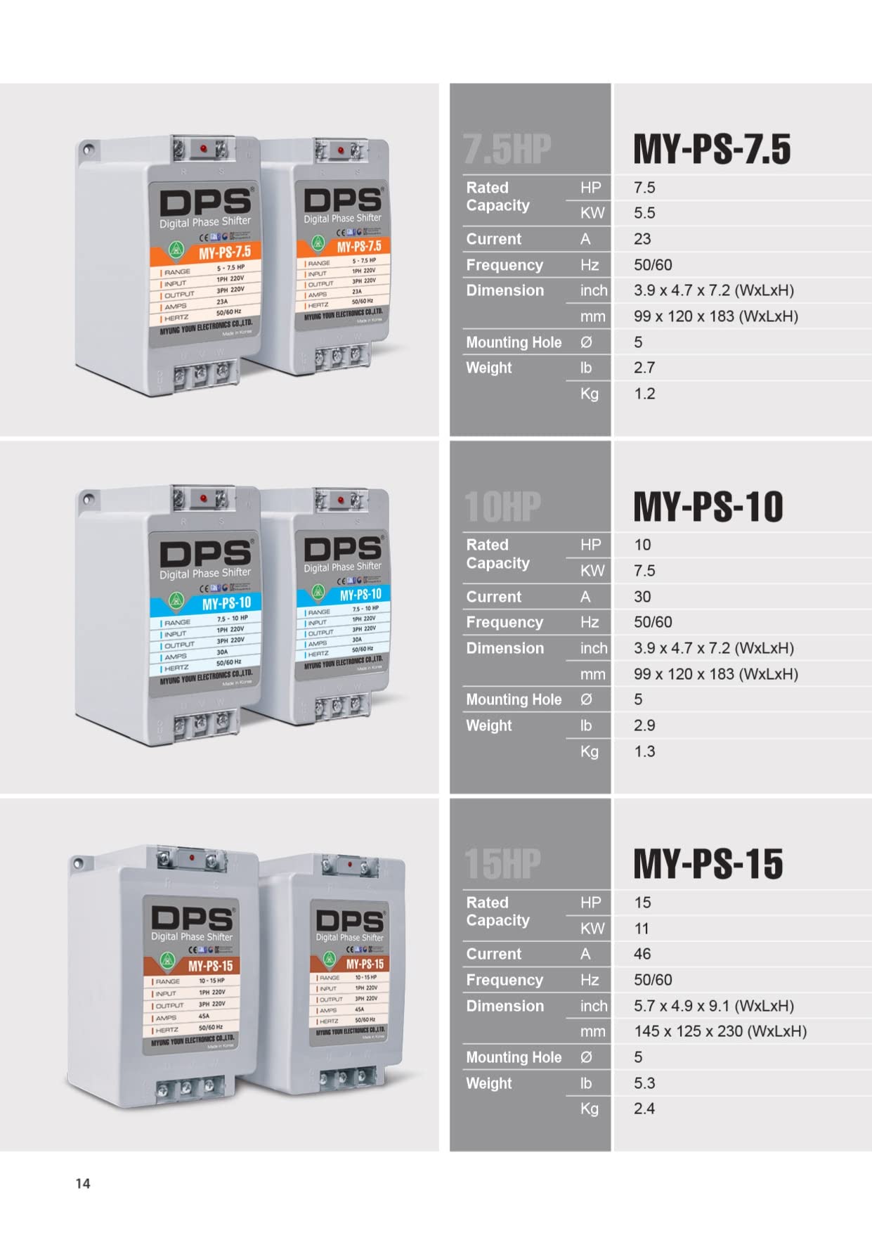 Buy Single Phase to 3 Phase Converter, MYPS15 Model, Suitable for