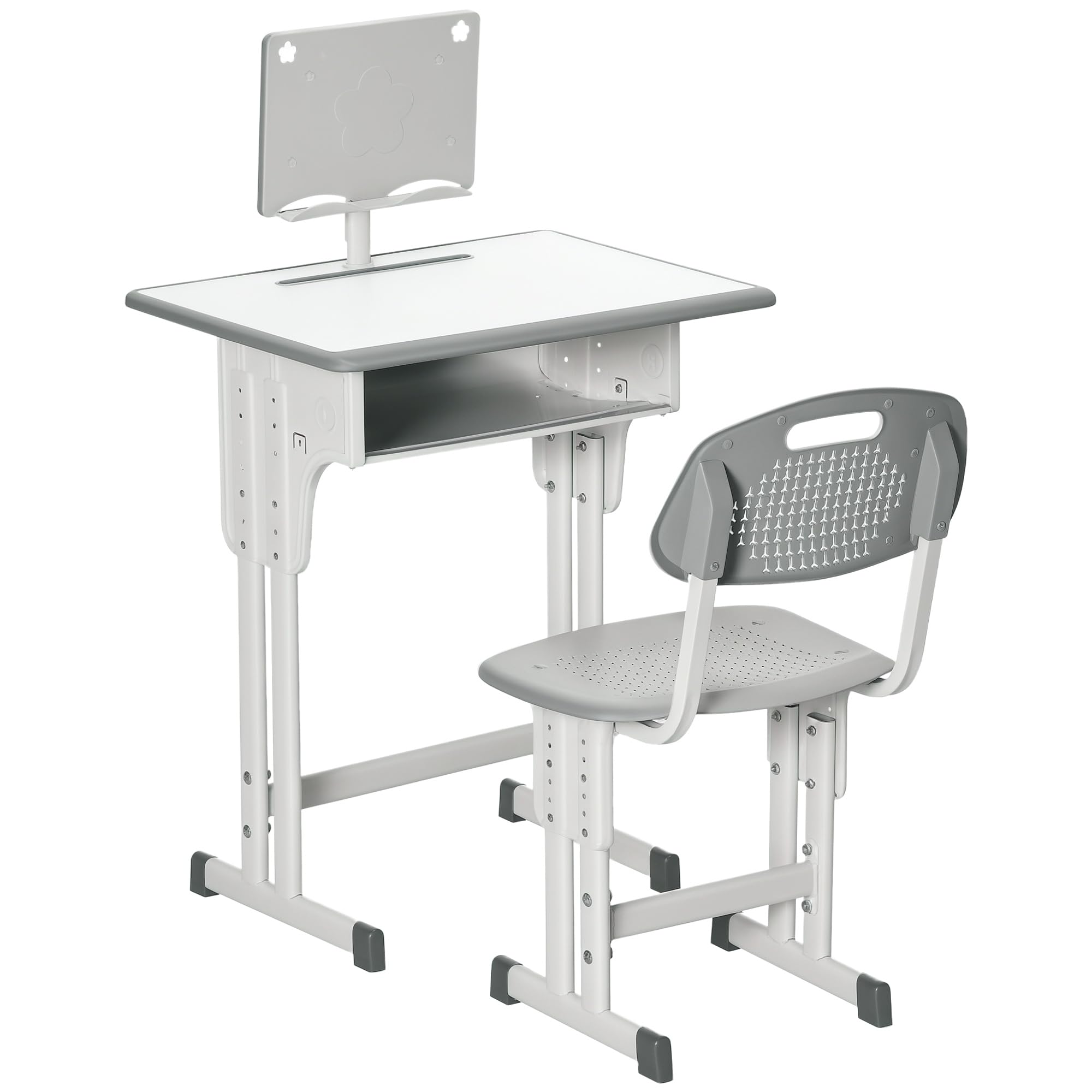 Homcom Unisex Kids White Kid S Desk And Chair Set: Model 1