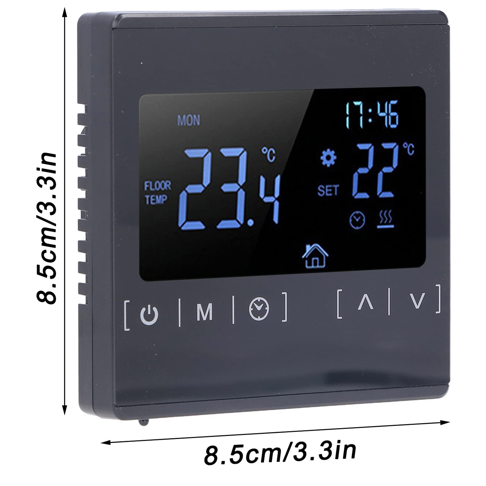 Termostat z ekranem dotykowym, obsługa przycisków dotykowych Tryb automatyczny Elektryczny termoregulator ogrzewania podłogowego, Dokładność czujnika NTC ± 1 ℃ dla elektrycznej poduszki grzewczej AC85