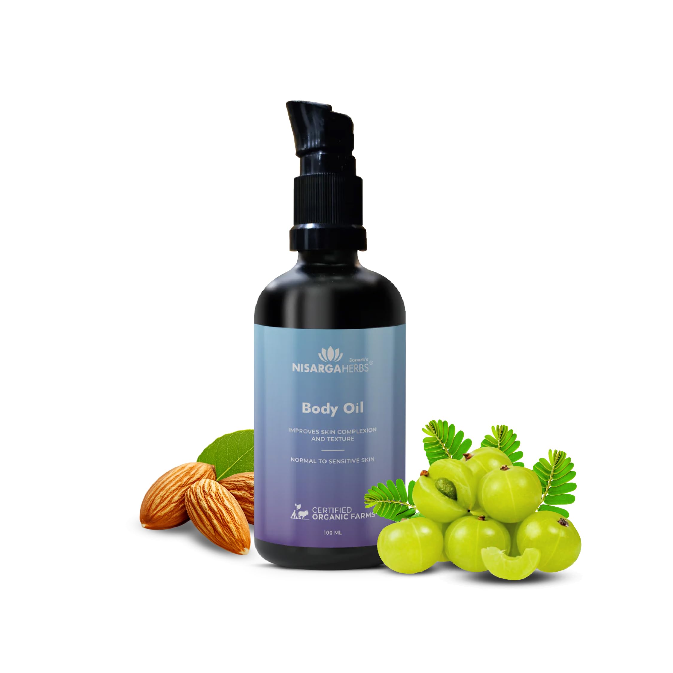 SONARK'S NISARGA HERBS Ayurvedic Body Oil – Natural Massage Oil for Deep Softness, Radiance & Even Skin Tone – Helps Reduce the Appearance of Scars, Stretch Marks & Body Blemishes