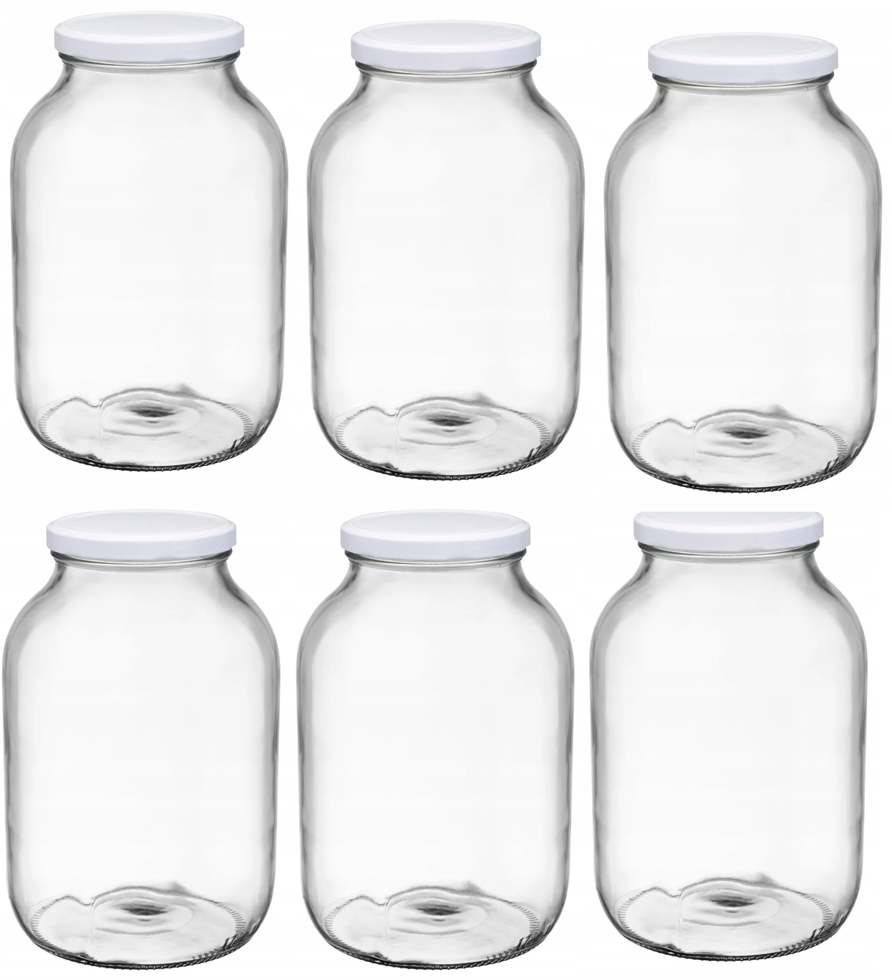 lilawelt24 6x 3L Einmachglas mit Deckel TO 100, großes Vorratsglas 3000 ml, Schraubglas für Einmachen, Gurken, Sauerkraut und Trockenprodukte, (6x 3L)
