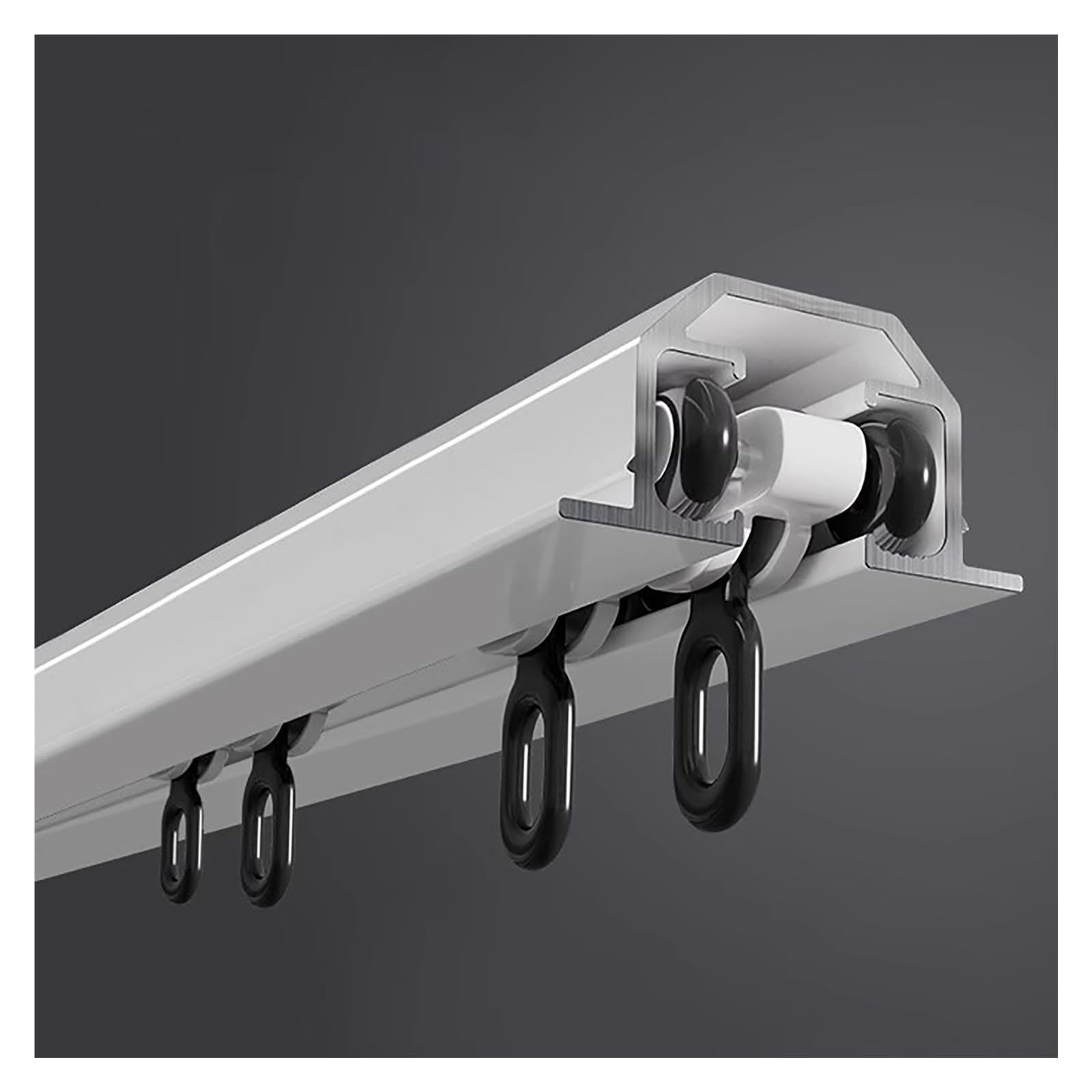 Système de rail de rideau robuste pour rideaux et séparateurs de pièce – Solution de suspension polyvalente, durable, facile à installer pour la décoration de la maison et du bureau