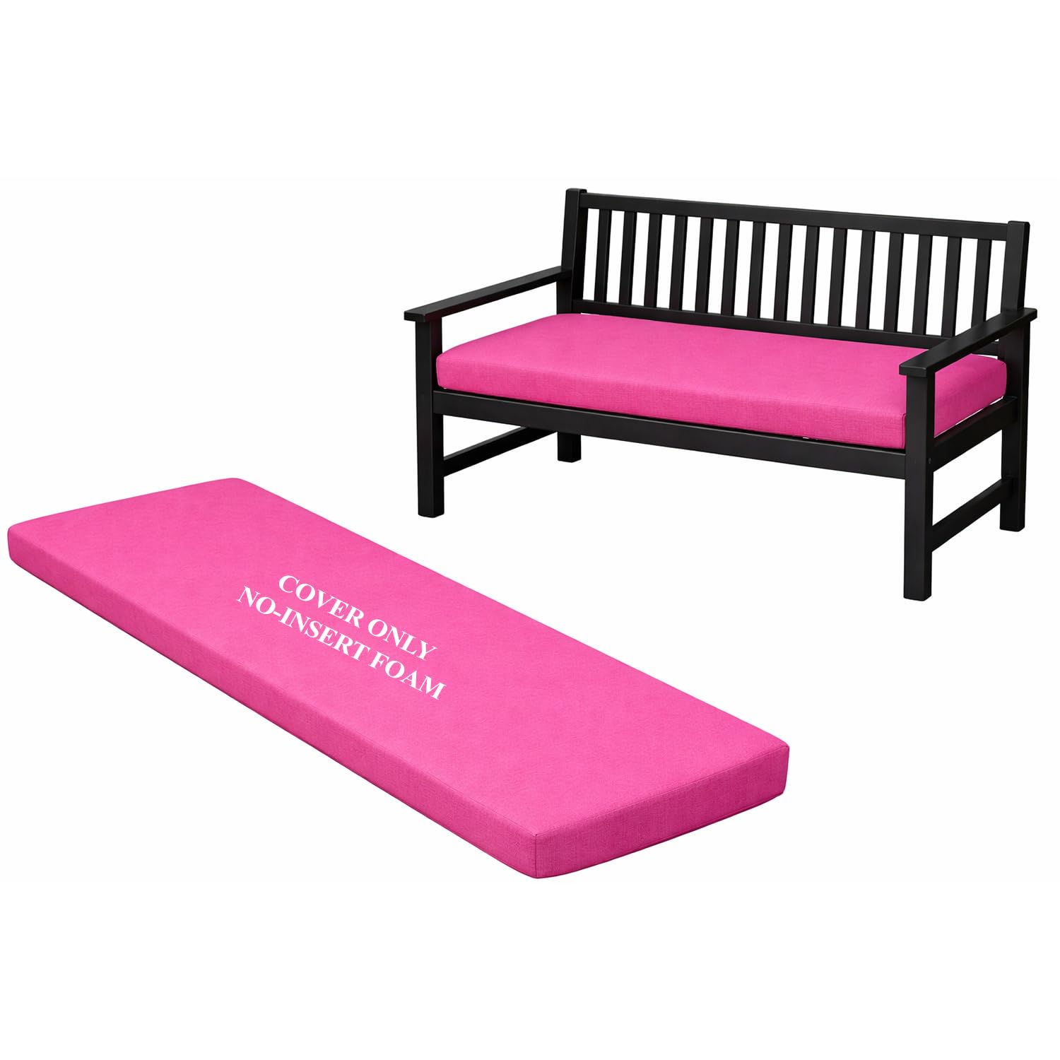 David & Amaya 2/3/4 Seater Outdoor Bench Cushion Waterproof 100% Polyester Replacement Cover Only for Garden, Rattan, Patio & Office Seat Pads, No Filling or Foam Insert (Pink, 3 Seater (143x52x6cm))