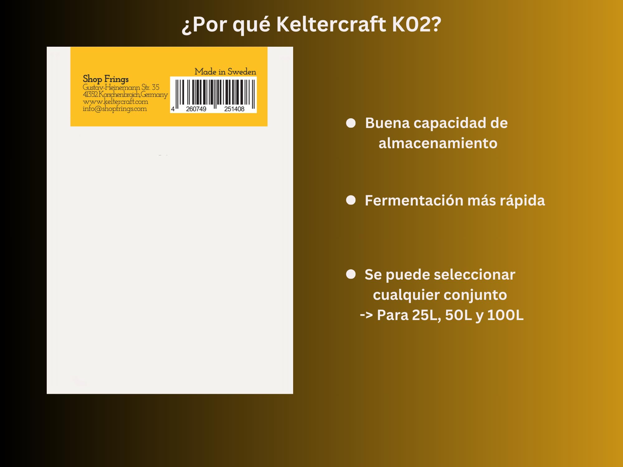 Keltercraft K02 Levadura de Hidromiel Vino [10g: Para 25L] | ¡Crea tu propio vino de hidromiel!