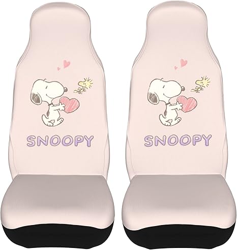 Amazon Co Jp カーシートカバー ピーナッツ スヌーピー フロントシートカバー シートカバー ２枚セット カーシートカバー バケットシート 車用 汎用 座席カバー 防汚 座席カバー 軽 自動車 運転席 助手席 おしゃれ 左右独立型 四季通用 車 バイク