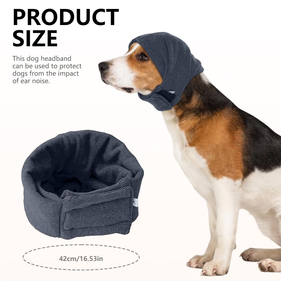 Protector de Orejas para Perros con Diseño Ajustable y Autoadhesivo, Orejeras Calmantes para Mascotas, Gorro de Invierno para Aliviar el Estrés y la Ansiedad (M)