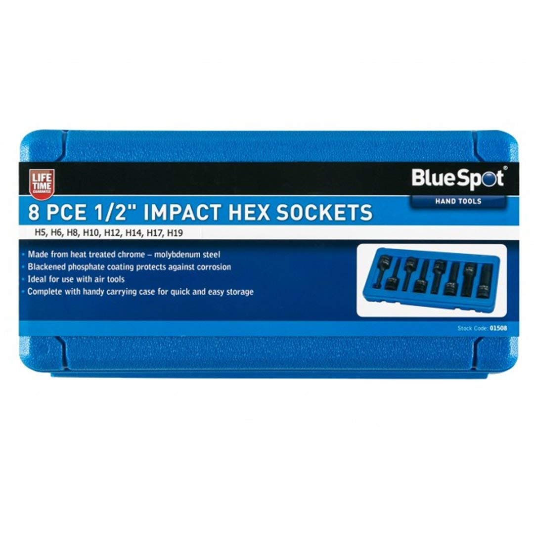 Bluespot 8Pc 1/2" Impact Hex Socket Set 5028734015089