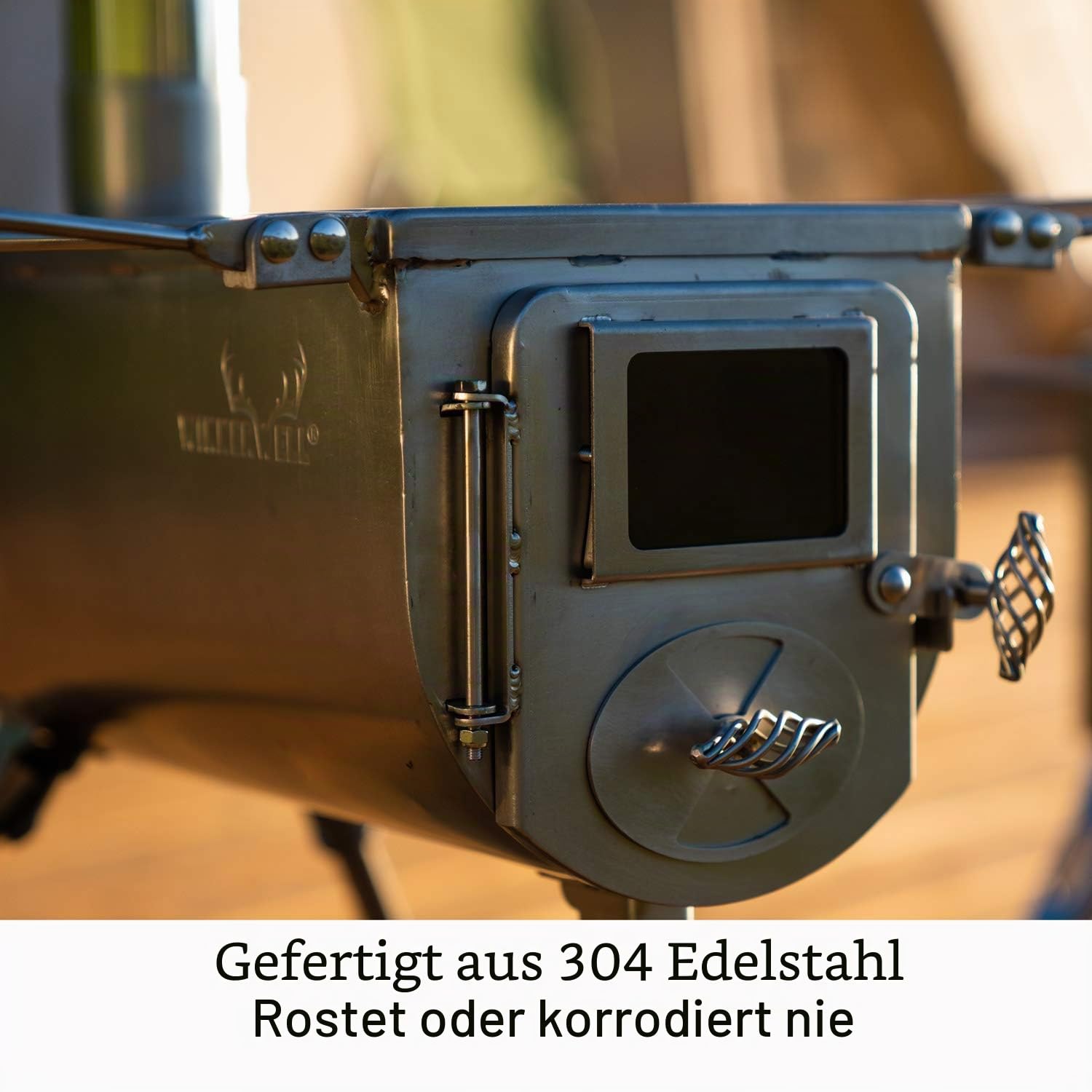 Winnerwell Woodlander Medium Zeltherde | Kleiner tragbarer Holzofen für Zelte, Unterkünfte und Camping | 800 Cubic Inch Firebox | Präzisions-Edelstahlkonstruktion | Enthält Schornsteinpfeife
