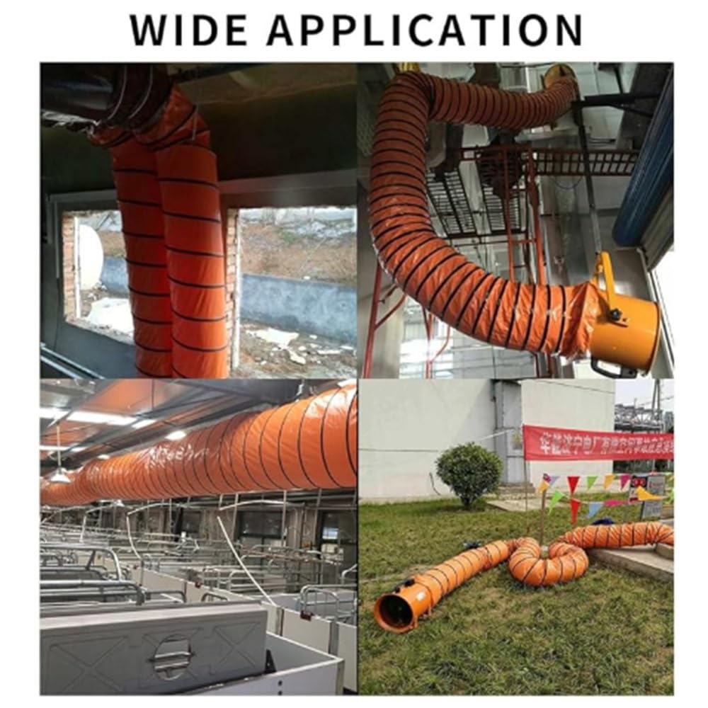 Węże kanałowe, elastyczny wąż kanałowy PVC 15-61 cm do HVAC, regulowany wąż teleskopowy dmuchawy, 5 m kanał wentylatora wyciągowego, idealny do wentylacji i przepływu powietrza