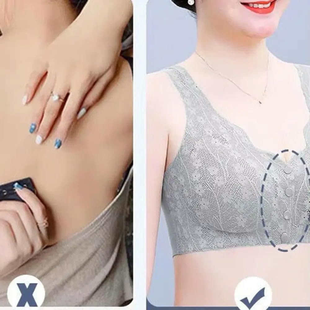 ZBDP - Brasier sexy de encaje sin anillo de acero, cómodo, transpirable, para mujeres mayores, talla grande, sin varillas, para ancianos