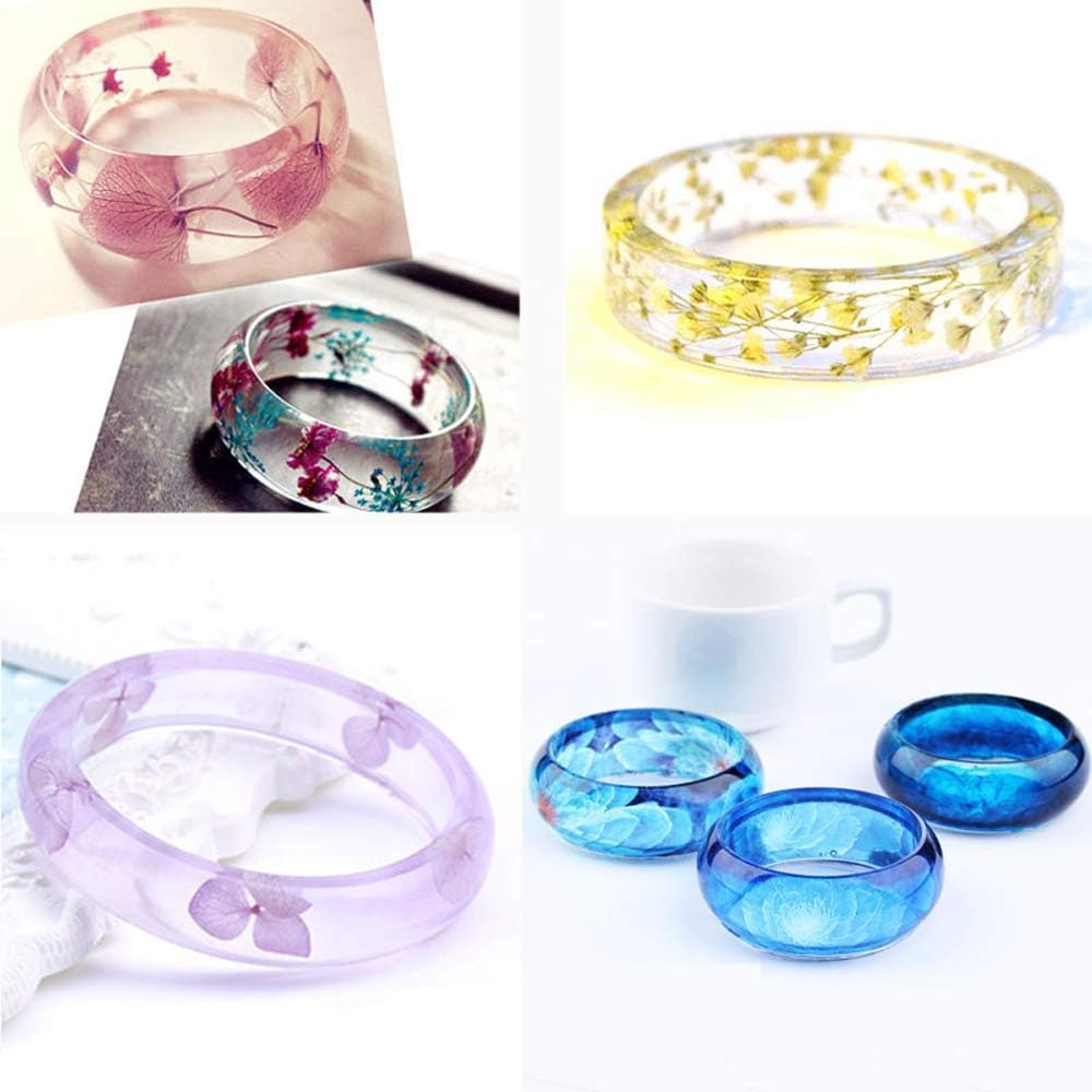 Pixora 4 Pieces Assorted Size Silicone Bracelet Mold Resin Casting Mold Round Jewelry Mold Bangle Bracelet Mold for Jewelry Making DIY Crafts Supplies 3