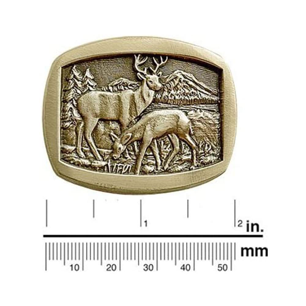Indiana Metal Craft Two Deer Belt Buckle OBMS102 IMC-Retail