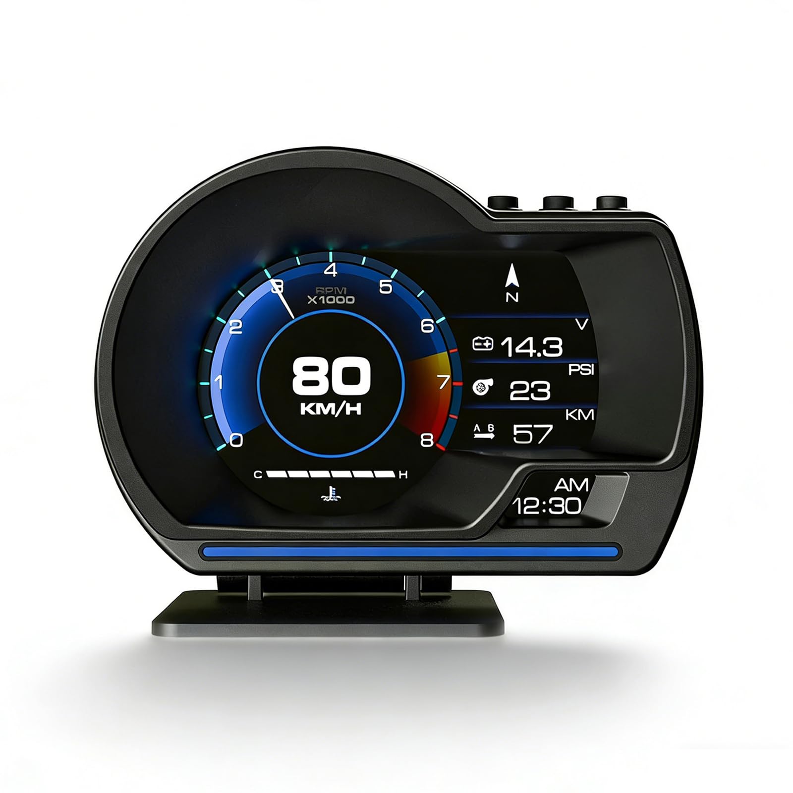 KAOLALI Head Up Display OBD2 GPS Dual System, GPS Speedometer Digital, HUD With OverSpeed Alarm, Voltmeter Warning, Water Temperature For Car