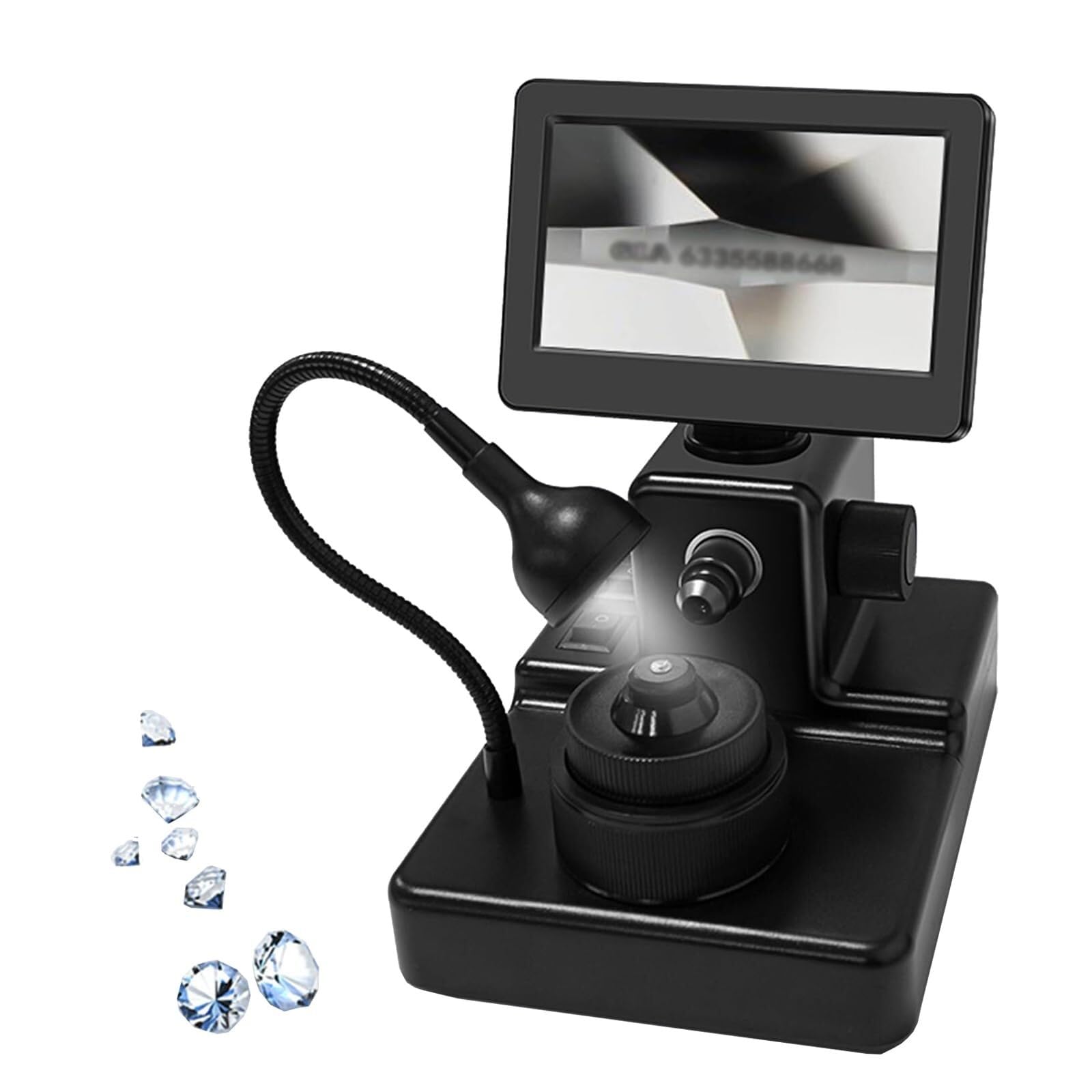Microscopio Digitale LCD 4,3 Inch, Visualizzatore Digitale Cinture Diamanti, Ingrandimento 50-1000x, Kit Microscopio Biologico con Luce Riempimento A LED per L'Iscrizione Sui Diamanti