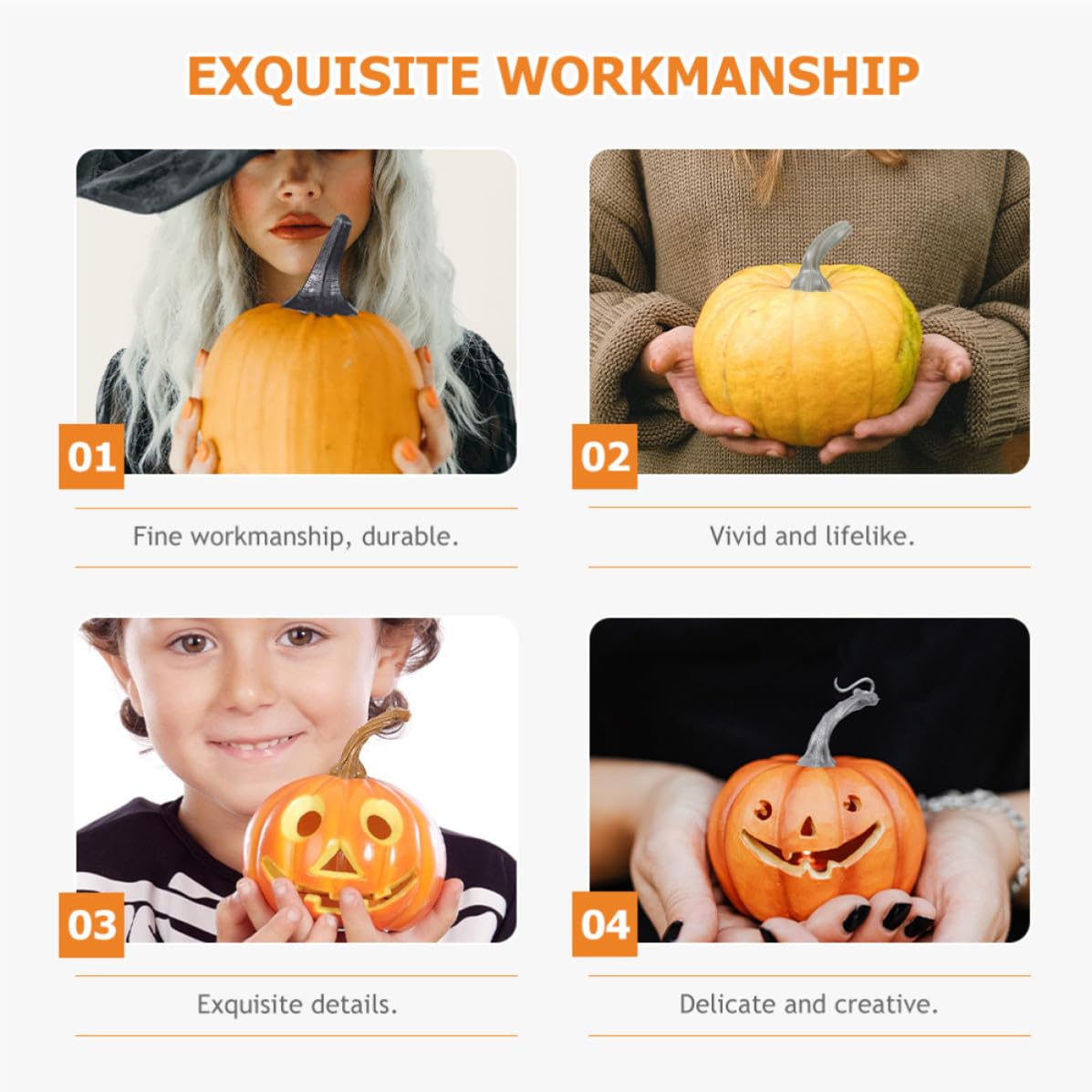 OSALADI 120 Pezzi Manico di Zucca Decorativo in Plastica Realistico e Vivido per Addobbi di Halloween e Festa del Ringraziamento, per Decorazioni Autunnali e Fai-da-te