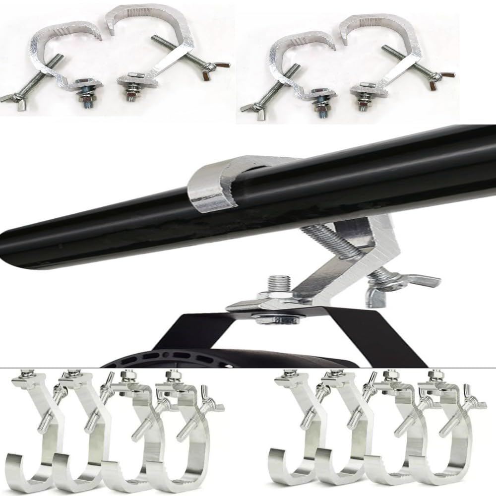 6 abrazaderas de luz de escenario, abrazaderas para luces de luz, abrazadera de aleación de aluminio resistente, montaje de gancho de montaje, abrazaderas para iluminación de DJ, luces de
