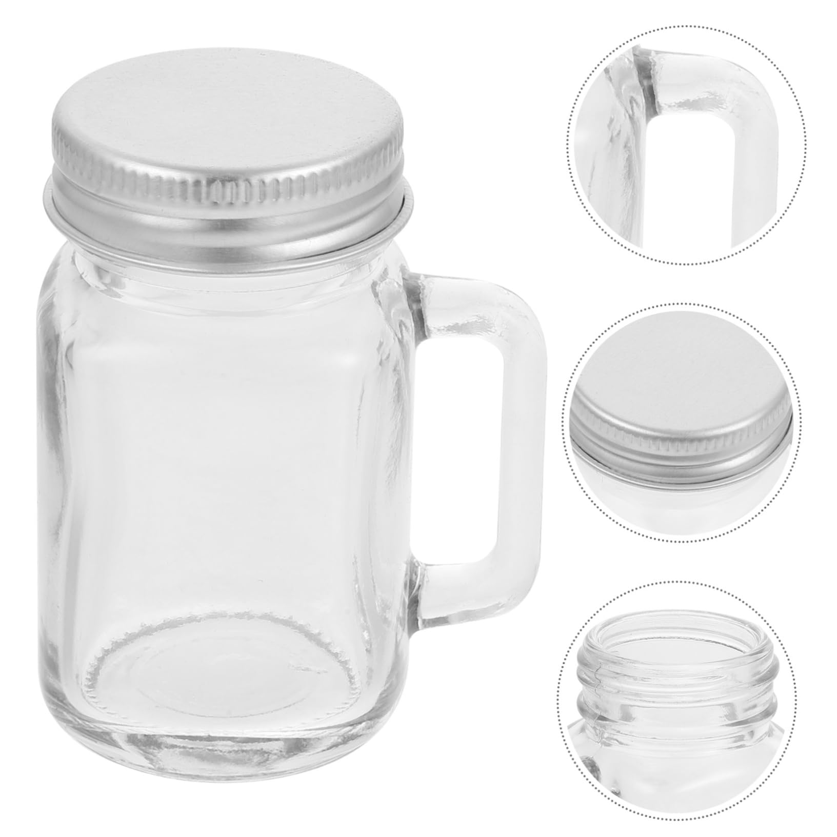 Cabilock 16 Stück Kleine Glasbehälter mit Henkel und Deckel 60ml Marmeladengläser aus Glas Leicht und Handlich für Honig und Kekse bei Gelegenheiten