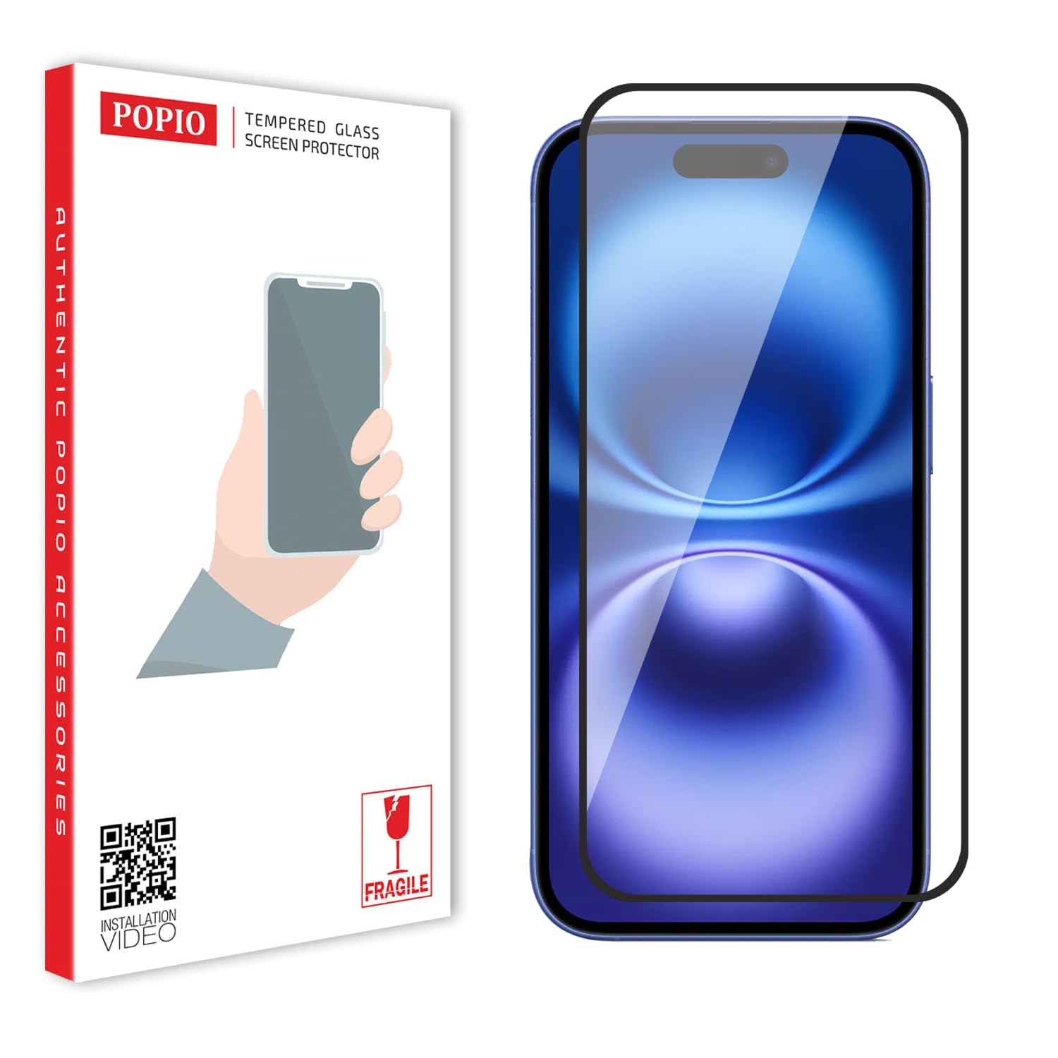 POPIO Tempered Glass Screen Protector Compatible for iPhone 15 / iPhone 16 (Black) Edge to Edge Coverage with Easy Installation kit (B0CG29HWSS) Amazon Price History, Amazon Price Tracker