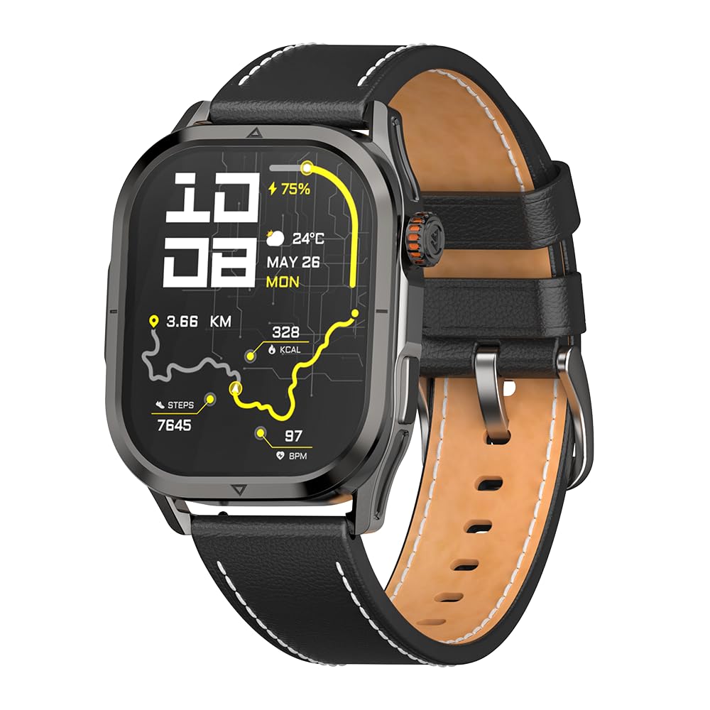 KOSPET Correa de cuero de 22 mm para reloj inteligente Magic P10 R10 (negro)