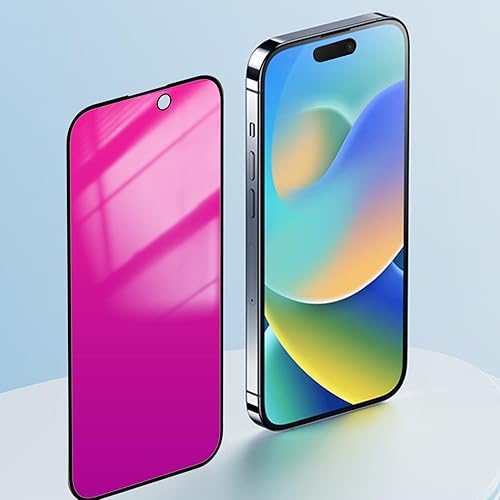 Miniatura 3 de Protector de pantalla de privacidad compatible con iPhone 14 Pro Max, efecto espejo, antiespía, antiluz azul, paquete de 2 espejos degradados
