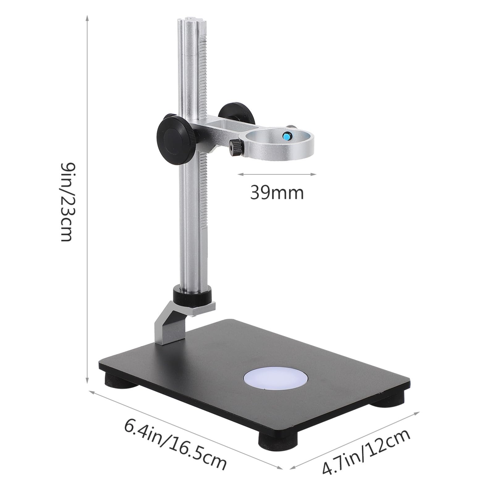 jojofuny Supporto Regolabile in Acciaio Nero Resistente Agli Urti con Base Stabile per Microscopio e Telecamera Industriale per Laboratorio e Scrivania