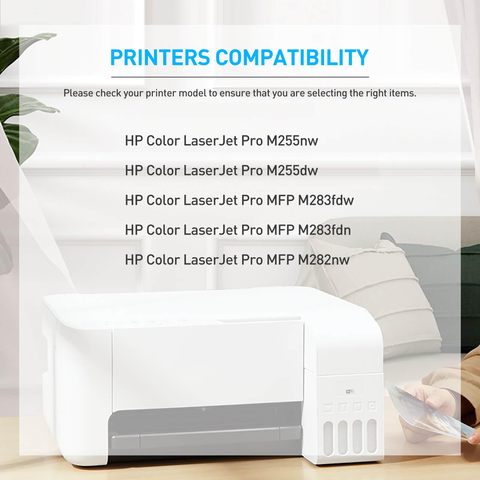 BAISINE 207A MFP M283fdw toner kompatybilny z tonerem HP 207A 207X do HP Color LaserJet Pro MFP M283fdw M282nw M283fdn, Color LaserJet Pro M255dw M255nw W2210A W2211A W2212A W2212A W22212A 13 A