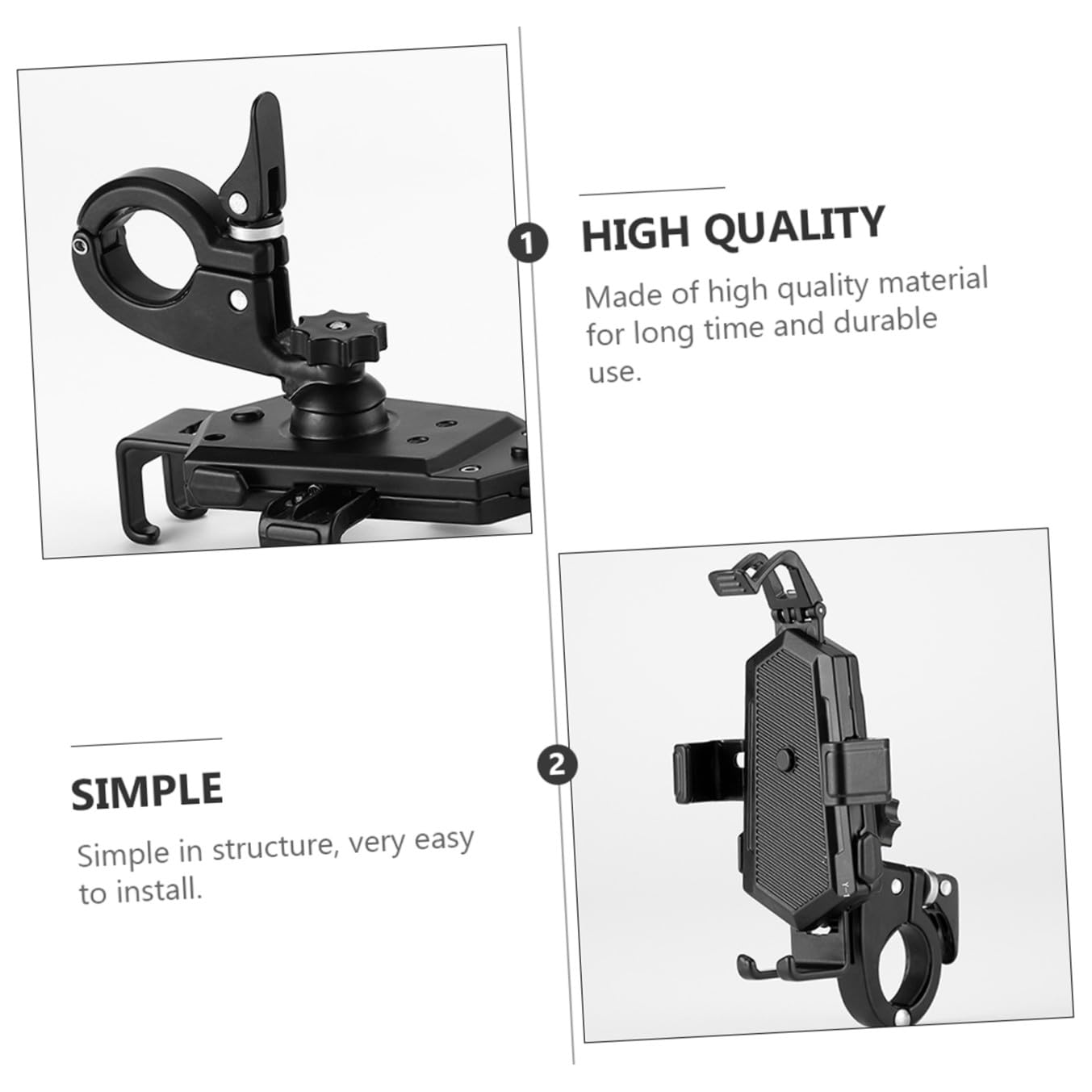 ORFOFE Soporte Móvil Moto Aluminio Antichoque y Resistente Lluvia para Teléfonos Fácil Instalación y Portátil Compatible para Manillares Estándar
