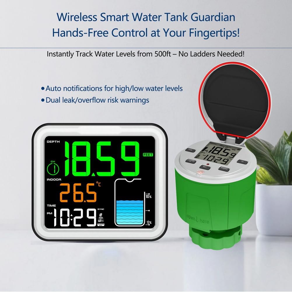 IP68 Wireless Ultraschallpegelanzeige Solar Angetriebene LCD -Anzeige Wassertank Flüssigkeitsmesser Fernüberwachung 150 M EU -Stecker