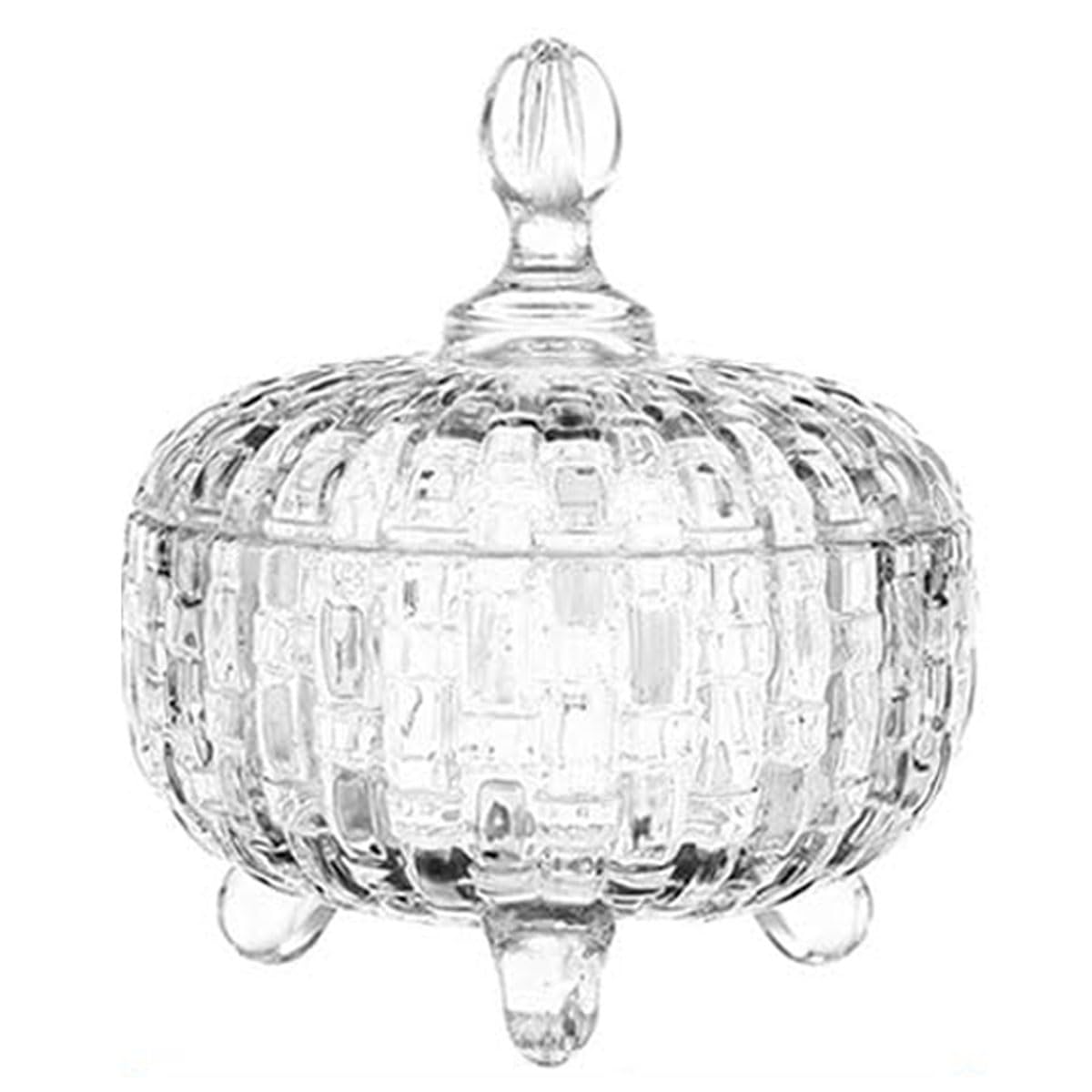 Fasizi Vintage Candy Jar with Lid, Sugar Bowl Glass Jar Candy Buffet Storage Jars for Wedding, Kitchen Decoration, Food, Buffet,Transparent