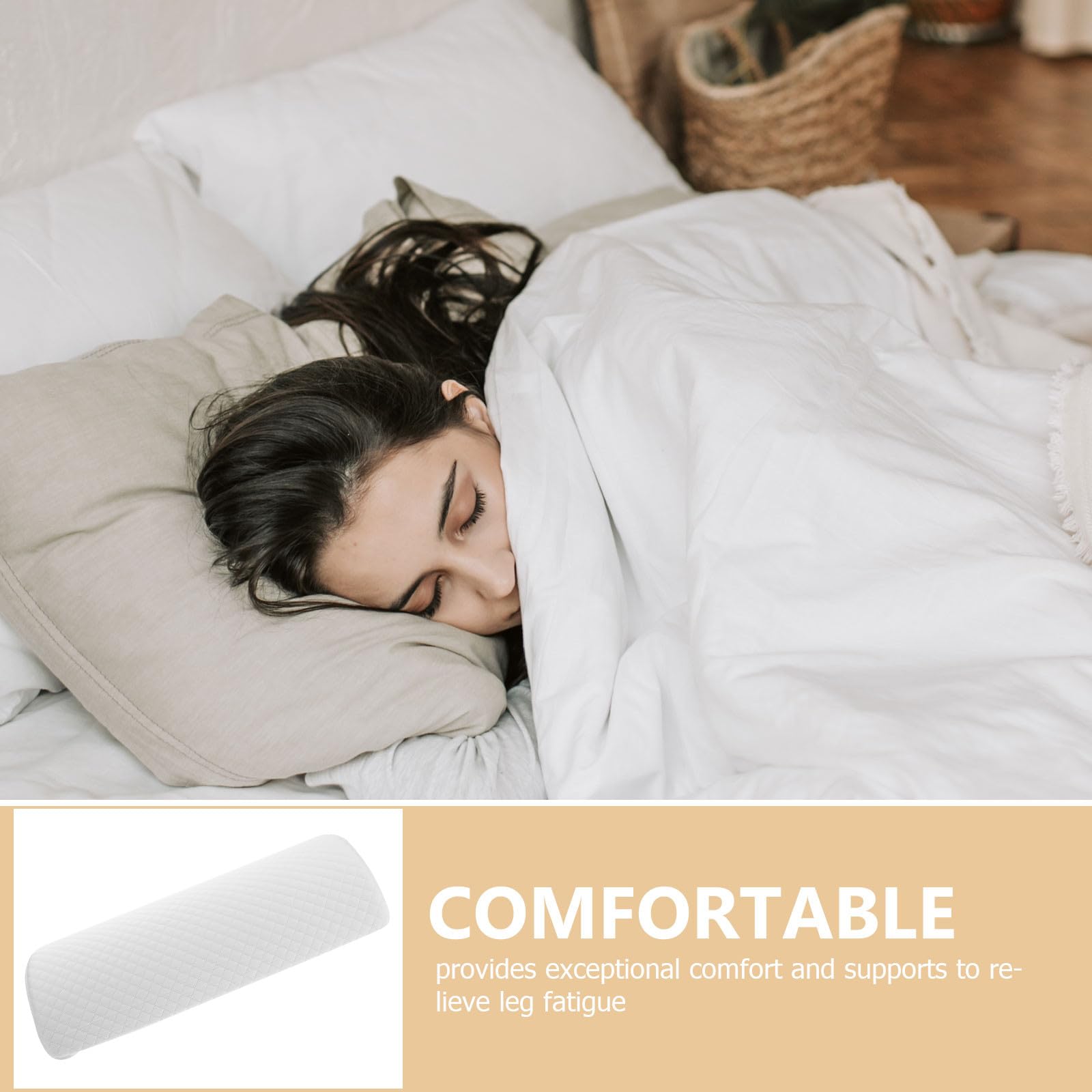 TOYANDONA Almohada de Media Luna Rodillas y Soporte Lumbar, Espuma Viscoelástica de Memoria, Semi Enrollable, Fácil de Limpiar para Uso en Casa y Oficina